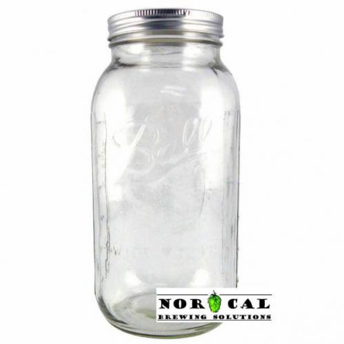 Choice 32 oz. Quart Wide Mouth Glass Canning / Mason Jar with