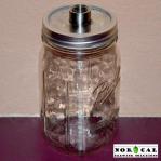 Ball, Kerr, Mason wide mouth canning jar stainless steel lid half coupling on jar