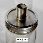 Ball, Kerr, Mason wide mouth canning jar stainless steel lid 3/4 Inch Nipple on Jar