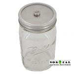 Ball, Kerr, Mason wide mouth canning jar stainless steel lid with Pressure Relief Valve (PRV) on Jar