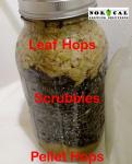 Jaybird wide mouth canning jar Hop Filter with scrubby, leaf and pellet hops