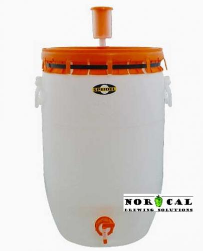 Plastic Fermentor with Drilled Lid - 7.9 Gallon - Home Brew Ohio