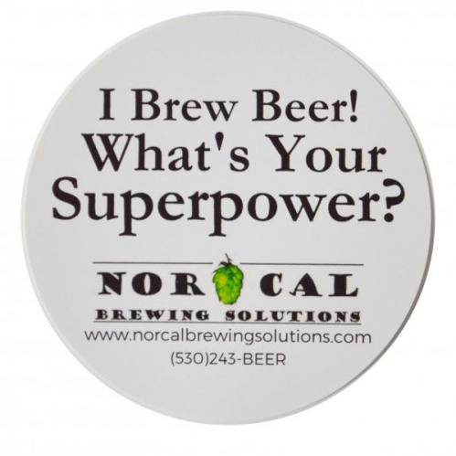 I Brew Beer! Whats Your Superpower? SWAG Sticker NorCal Brewing Solutions