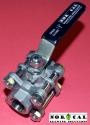 3 Piece Ball Valve 304 Stainless Steel 1/2" NPT