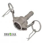 Half Inch Cam Lock - C Style Female to Half Inch Barb 304 Stainless Steel