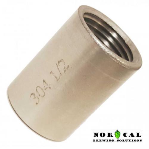 304 Stainless Steel Full Coupler Half Inch FPT Female Coupling