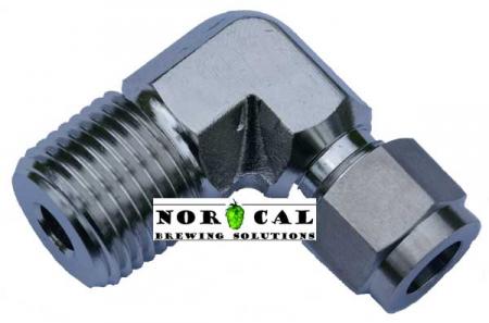 Fitting - Compression Fitting - NPT Male 1/2 to 1/2 Tube 90 Degree