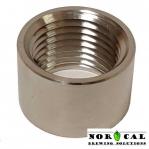 304 Stainless Steel Half Coupler Half Inch FPT Female Coupling Top View