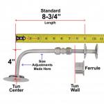 Custom Sparge Arm measurements and dimensions diagram