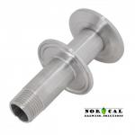 Tri-Clover Pipe Connect - 1.5 Inch Tri Clover x 1.5 inch Tri Clover x .5 inch NPT Male