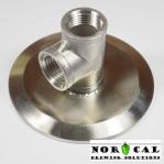 3 Inch Tri Clover x 1/2 Inch NPT Tee