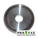 Tri Clover Clamp 1.5 Inch End Cap Stainless Steel .5 Inch Drilled Center Hole Bottom View