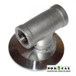 2 Inch Tri Clover Top Cap x 1/2 Inch NPT Female Tee