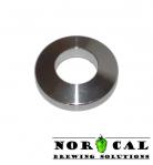 304 Stainless Tri Clover Clamp .75" End Cap with 1/2" Hole Top View