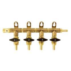 Kegging Equipment - Gas Manifold - Brass - 4 Way