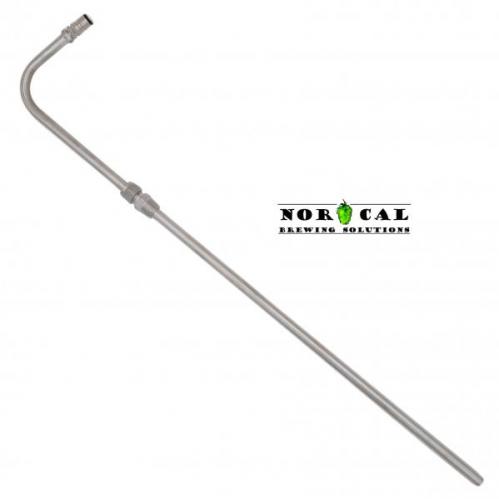 Stainless Steel racking cane adjustable height NPT Pass Through Gas Ball Lock