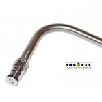 Stainless Steel racking cane adjustable height NPT Pass Through Gas Ball Lock Closeup